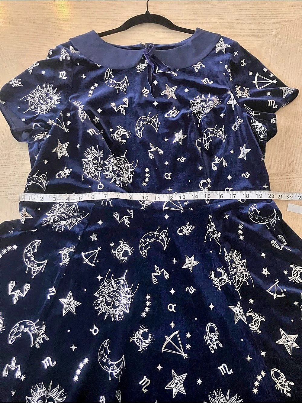 ModCloth x Collectif “Florence” Velvet Skater Dress in Navy and Silver - Picture 11 of 13